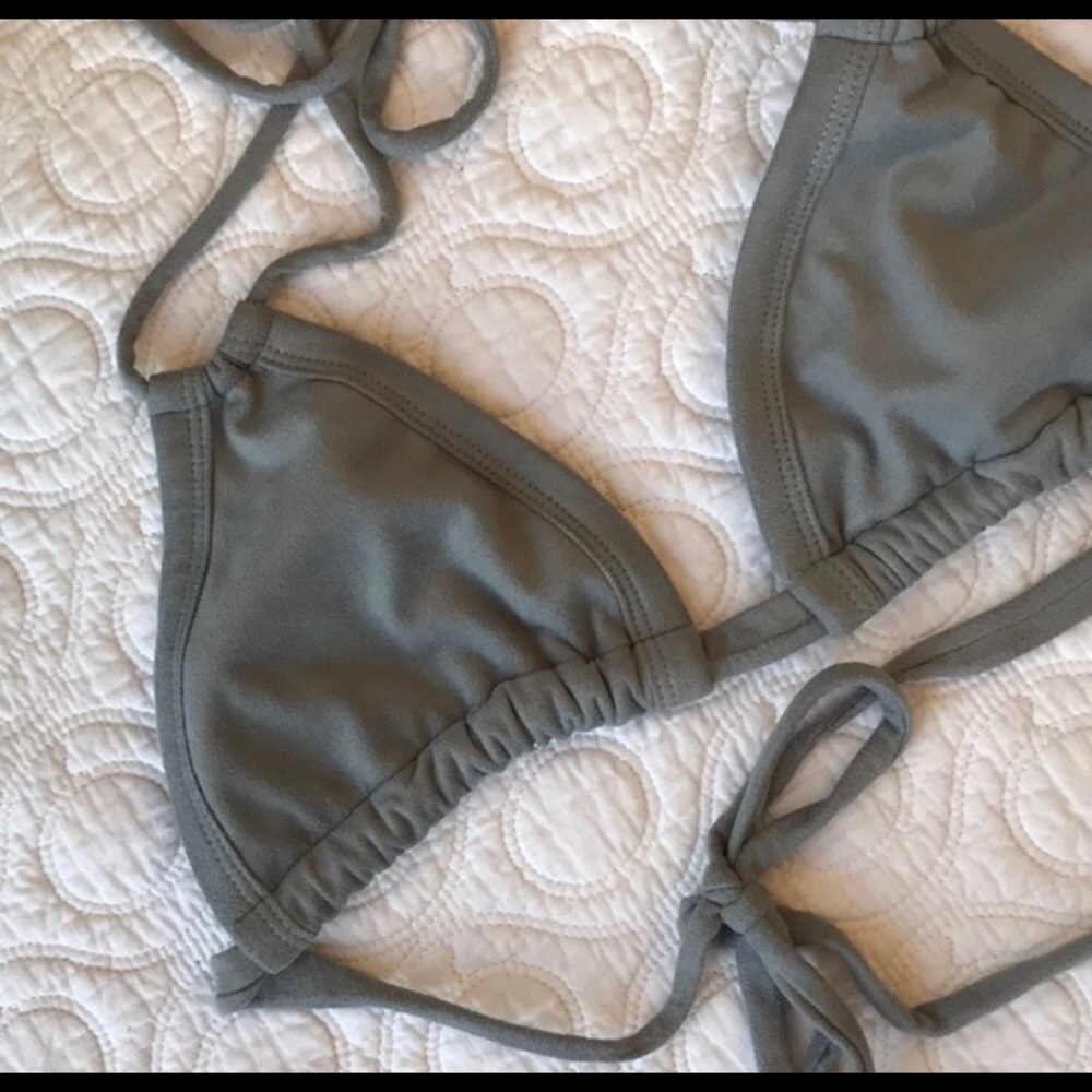 Montce Gray Suede Bikini Top